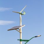 Street lamp post with solar panel and wind turbine ,China